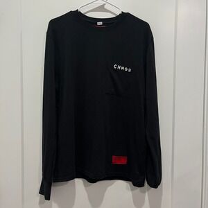 CHNGE Women Dont Owe You Shit Long Sleeve Pocket T-Shirt Black Mens Large